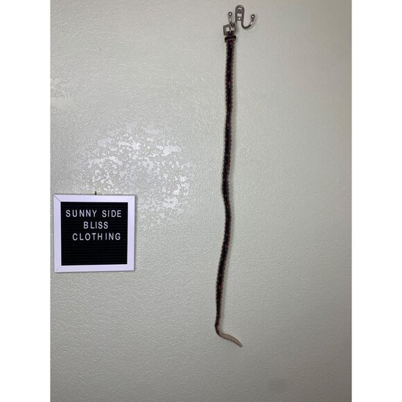 Betsey Johnson Black Brown Skinny Floral Belt Scallop Trim Size Large L - Picture 1 of 12